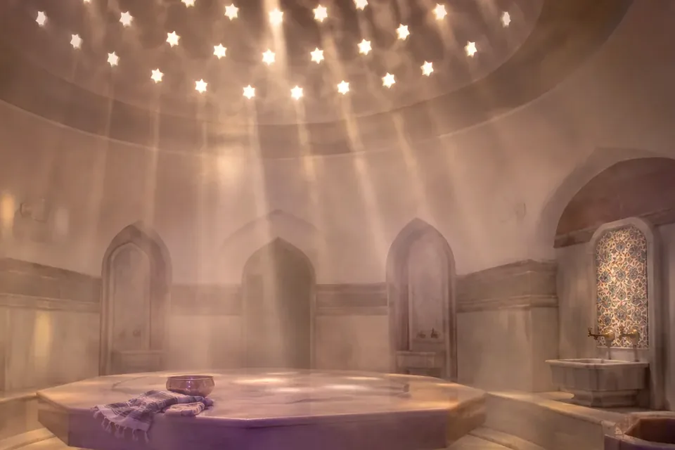 Elena Masaj Salonu, Esenler — hamam bölümü, kurna ve mermer